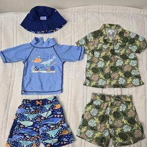 Dip Blue and Green Shark Rashguard Set